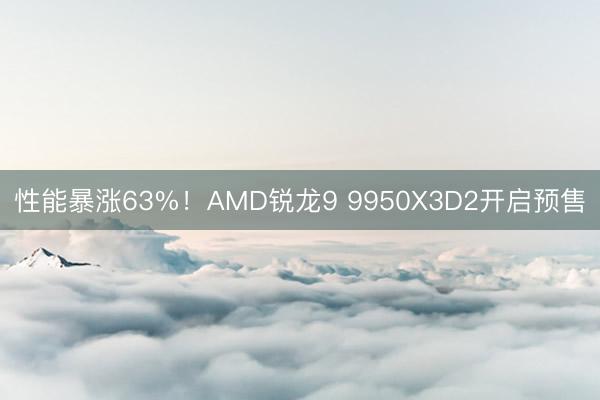 性能暴涨63%！AMD锐龙9 9950X3D2开启预售