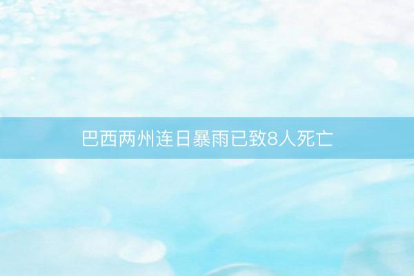 巴西两州连日暴雨已致8人死亡