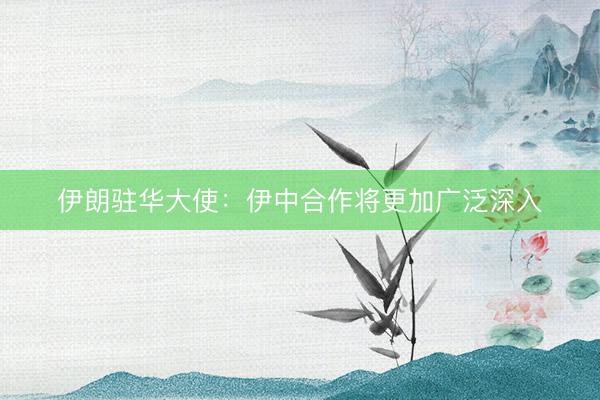 伊朗驻华大使：伊中合作将更加广泛深入