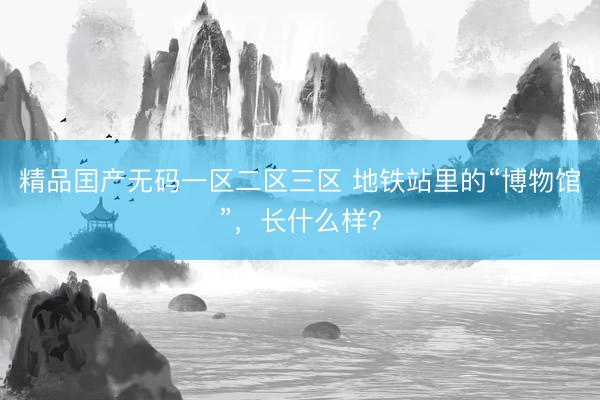 精品囯产无码一区二区三区 地铁站里的“博物馆”，长什么样？