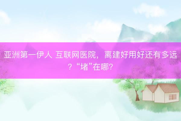 亚洲第一伊人 互联网医院，离建好用好还有多远？“堵”在哪？