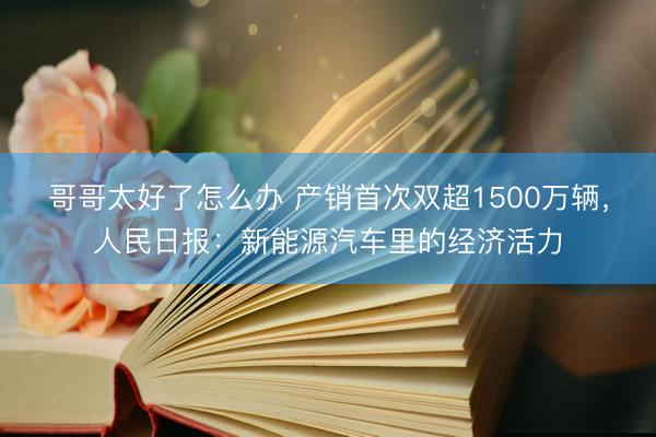 哥哥太好了怎么办 产销首次双超1500万辆，人民日报：新能源汽车里的经济活力