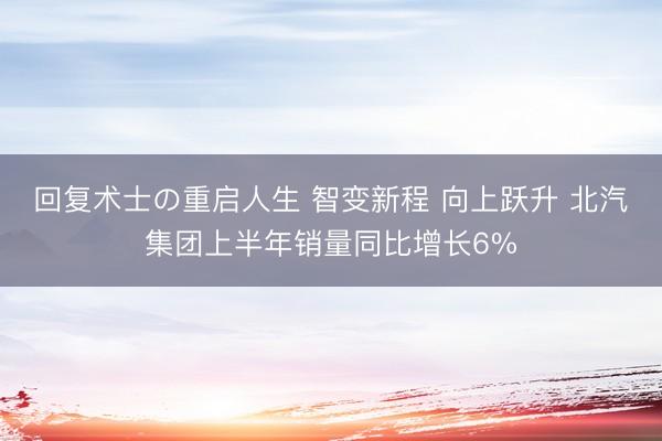回复术士の重启人生 智变新程 向上跃升 北汽集团上半年销量同比增长6%