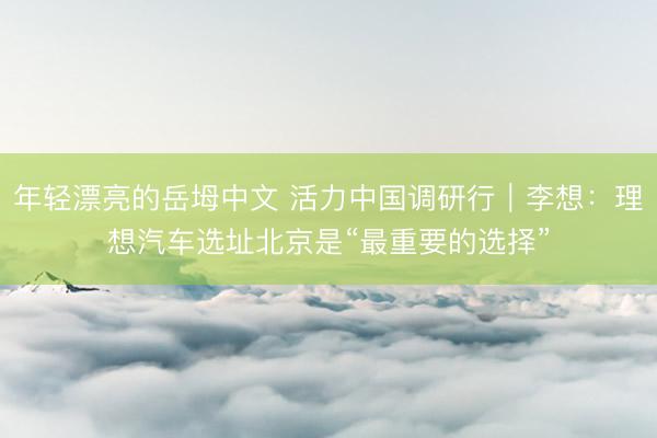 年轻漂亮的岳坶中文 活力中国调研行｜李想：理想汽车选址北京是“最重要的选择”