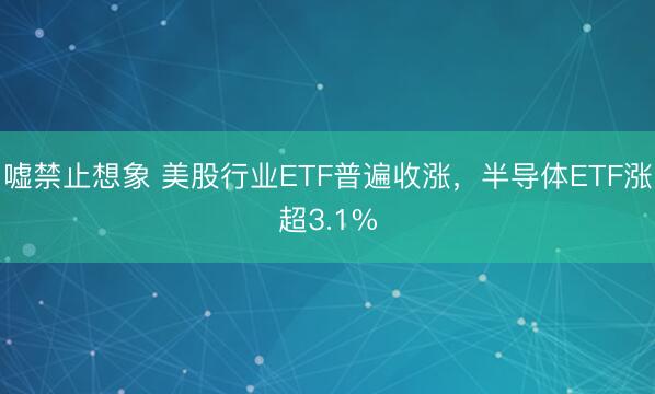 嘘禁止想象 美股行业ETF普遍收涨，半导体ETF涨超3.1%