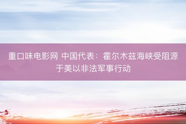 重口味电影网 中国代表：霍尔木兹海峡受阻源于美以非法军事行动