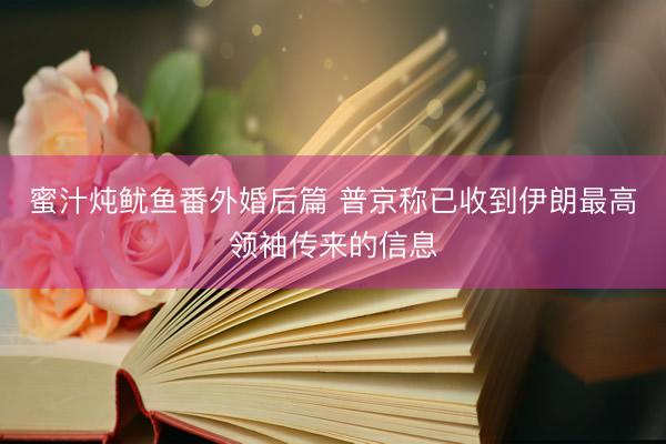 蜜汁炖鱿鱼番外婚后篇 普京称已收到伊朗最高领袖传来的信息