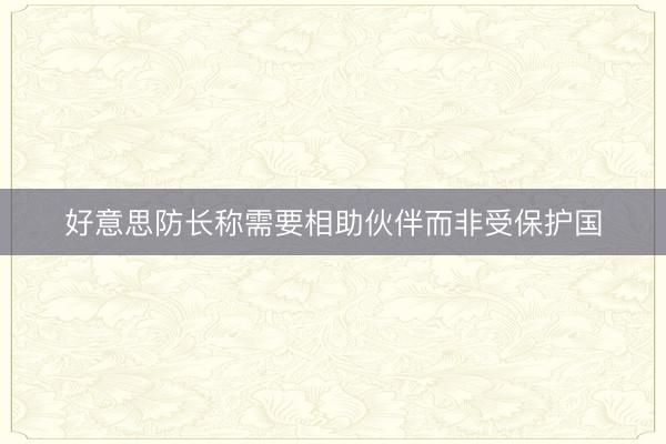 好意思防长称需要相助伙伴而非受保护国