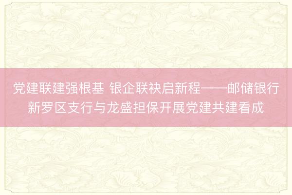 党建联建强根基 银企联袂启新程——邮储银行新罗区支行与龙盛担保开展党建共建看成