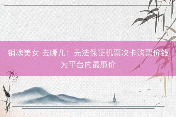 销魂美女 去哪儿：无法保证机票次卡购票价钱为平台内最廉价