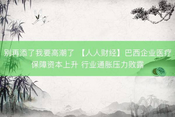 别再添了我要高潮了 【人人财经】巴西企业医疗保障资本上升 行业通胀压力败露