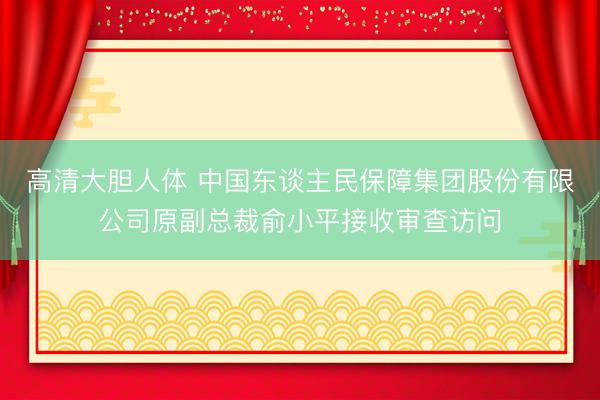 高清大胆人体 中国东谈主民保障集团股份有限公司原副总裁俞小平接收审查访问