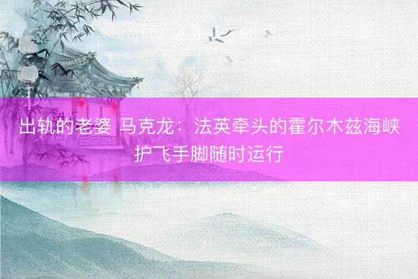 出轨的老婆 马克龙：法英牵头的霍尔木兹海峡护飞手脚随时运行