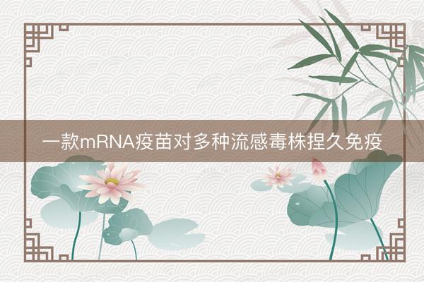 一款mRNA疫苗对多种流感毒株捏久免疫